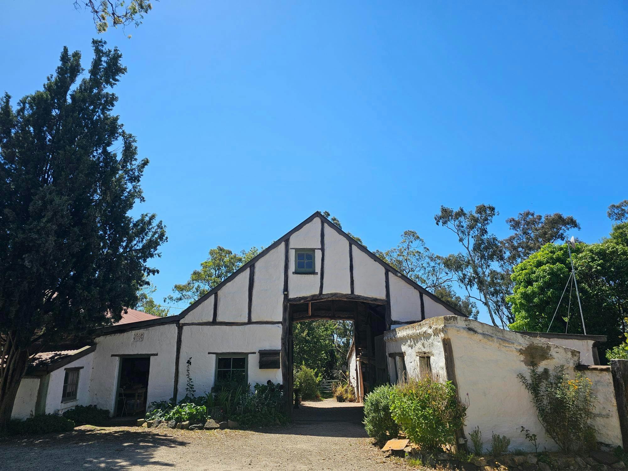 Montsalvat White Mudbrick Barn and Stables