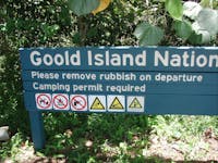Welcome sign, Goold Island