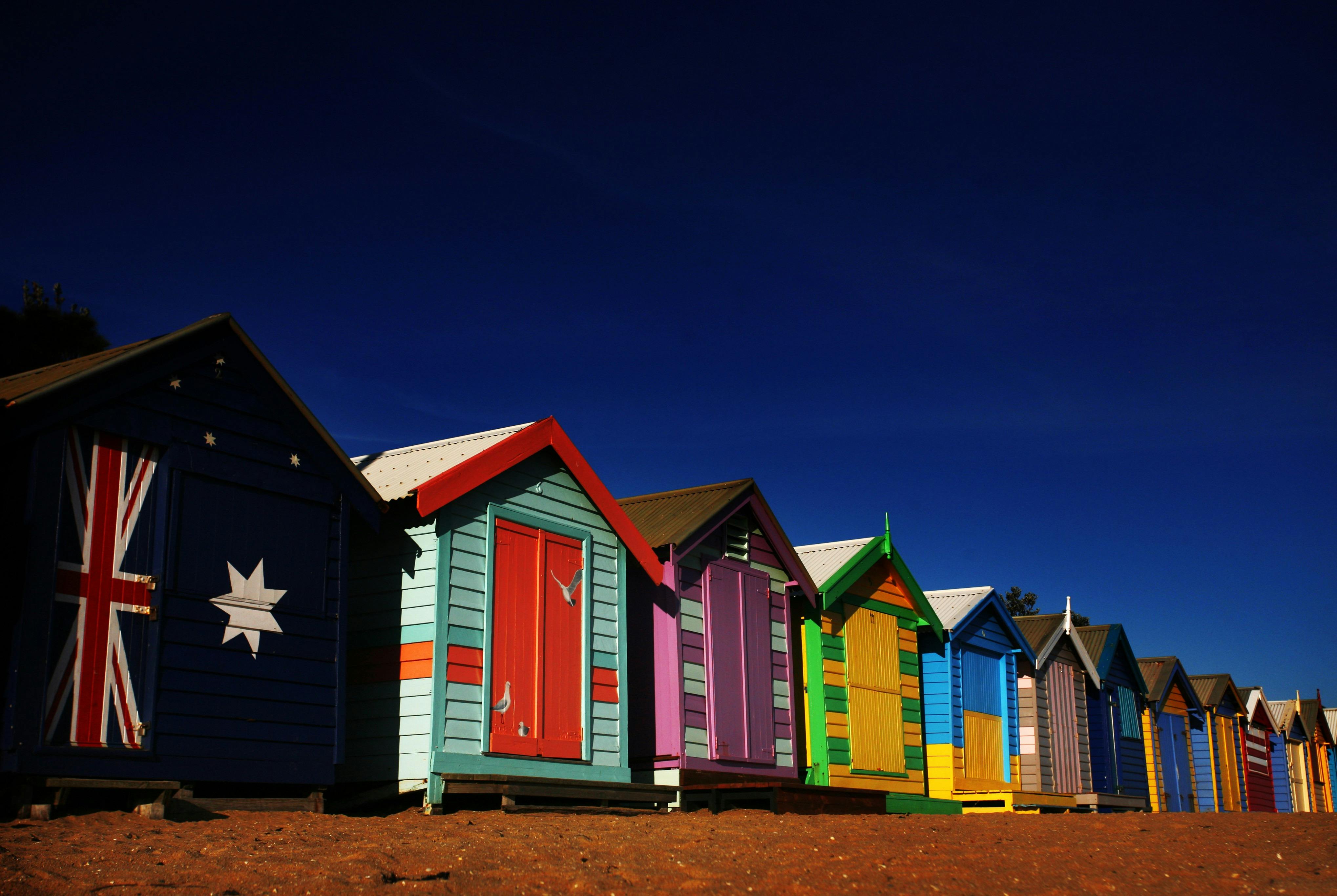 Colourful bathing boxes