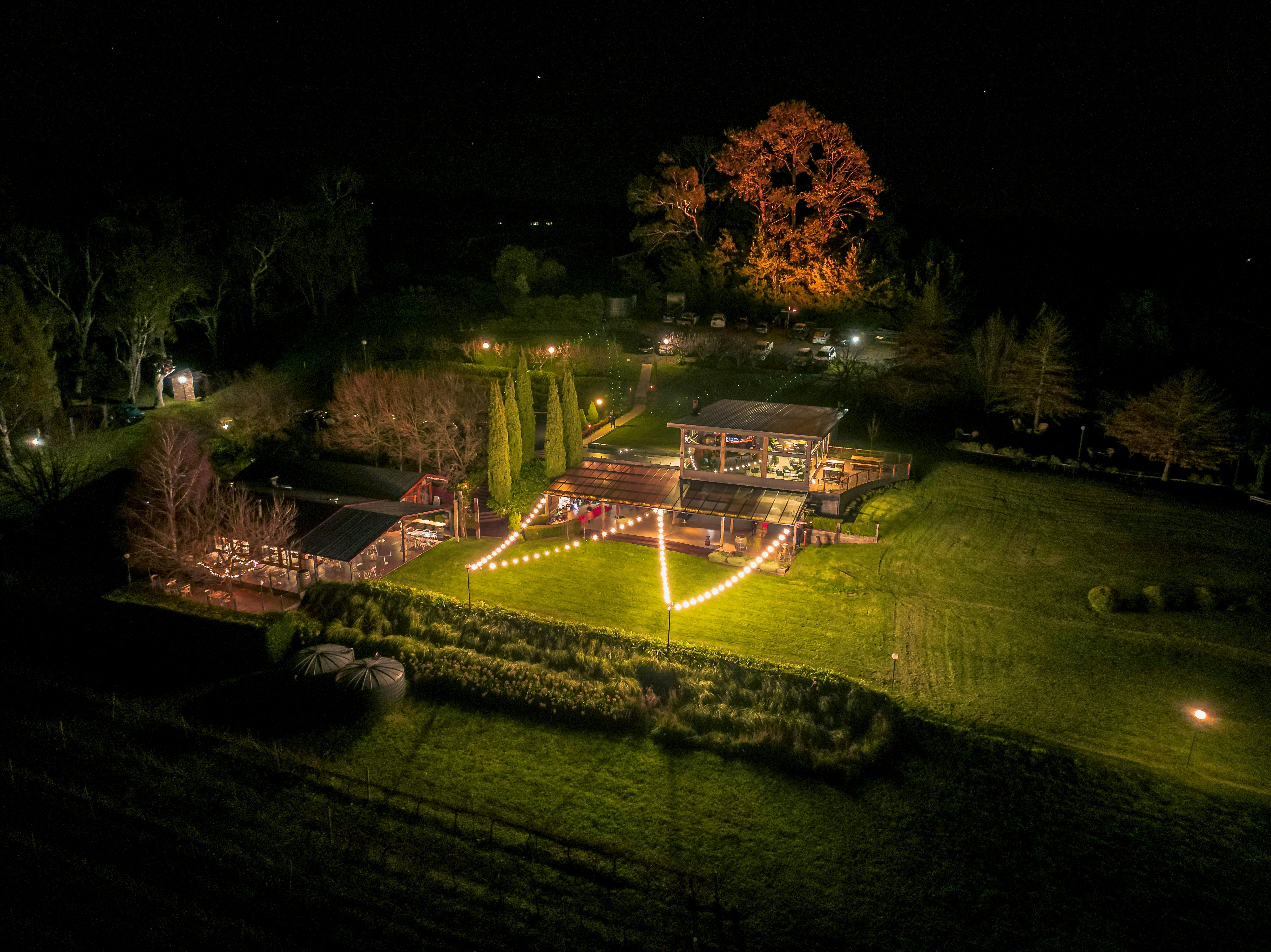 Aeral photo of Borrodell's SkyBar and restaurant