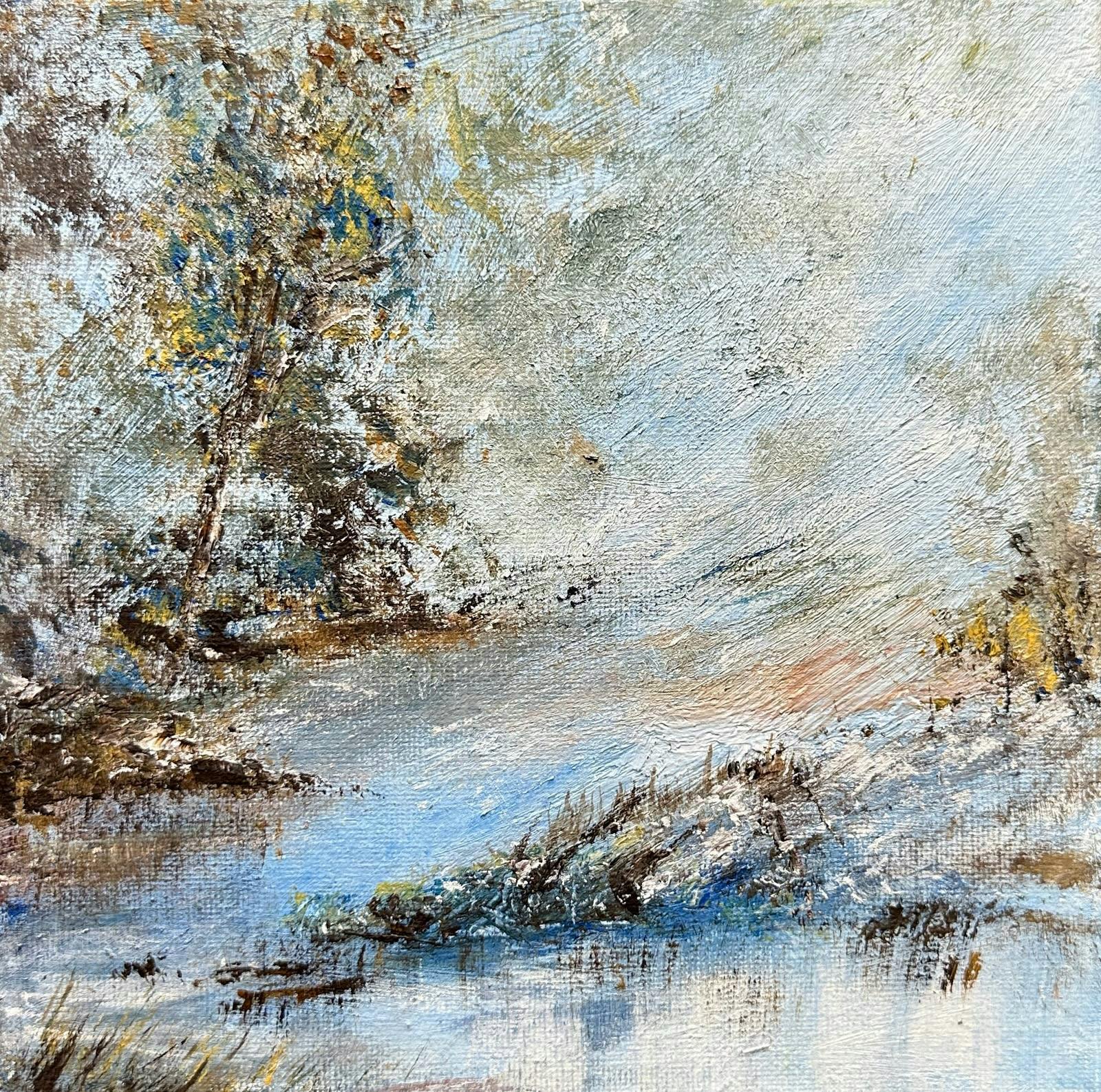 art, painting, acrylic, winter, snow, Tasmania