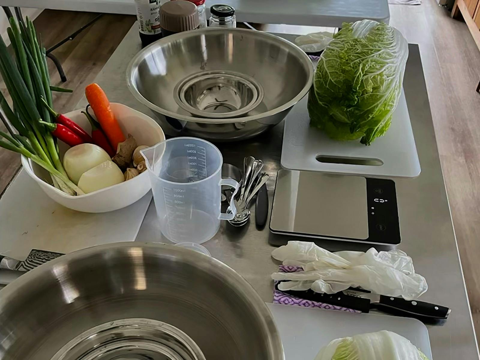 Ingredients on a bench