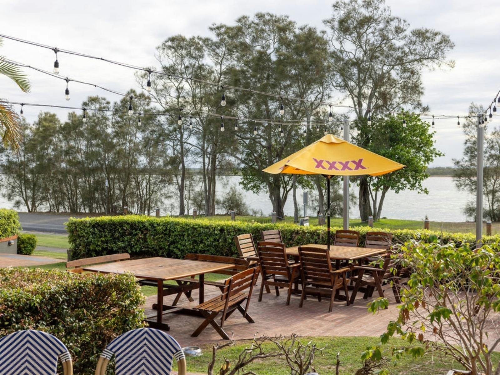 beer garden river views