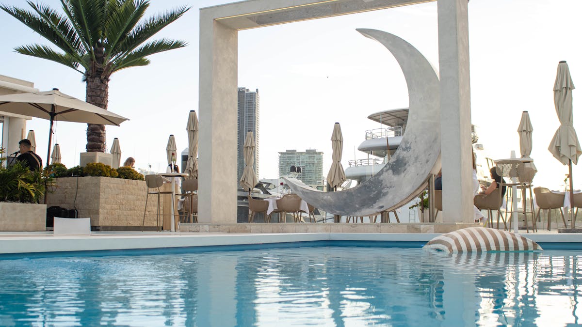La Luna Beach Club venue showcasing coastal styling and waterfront views