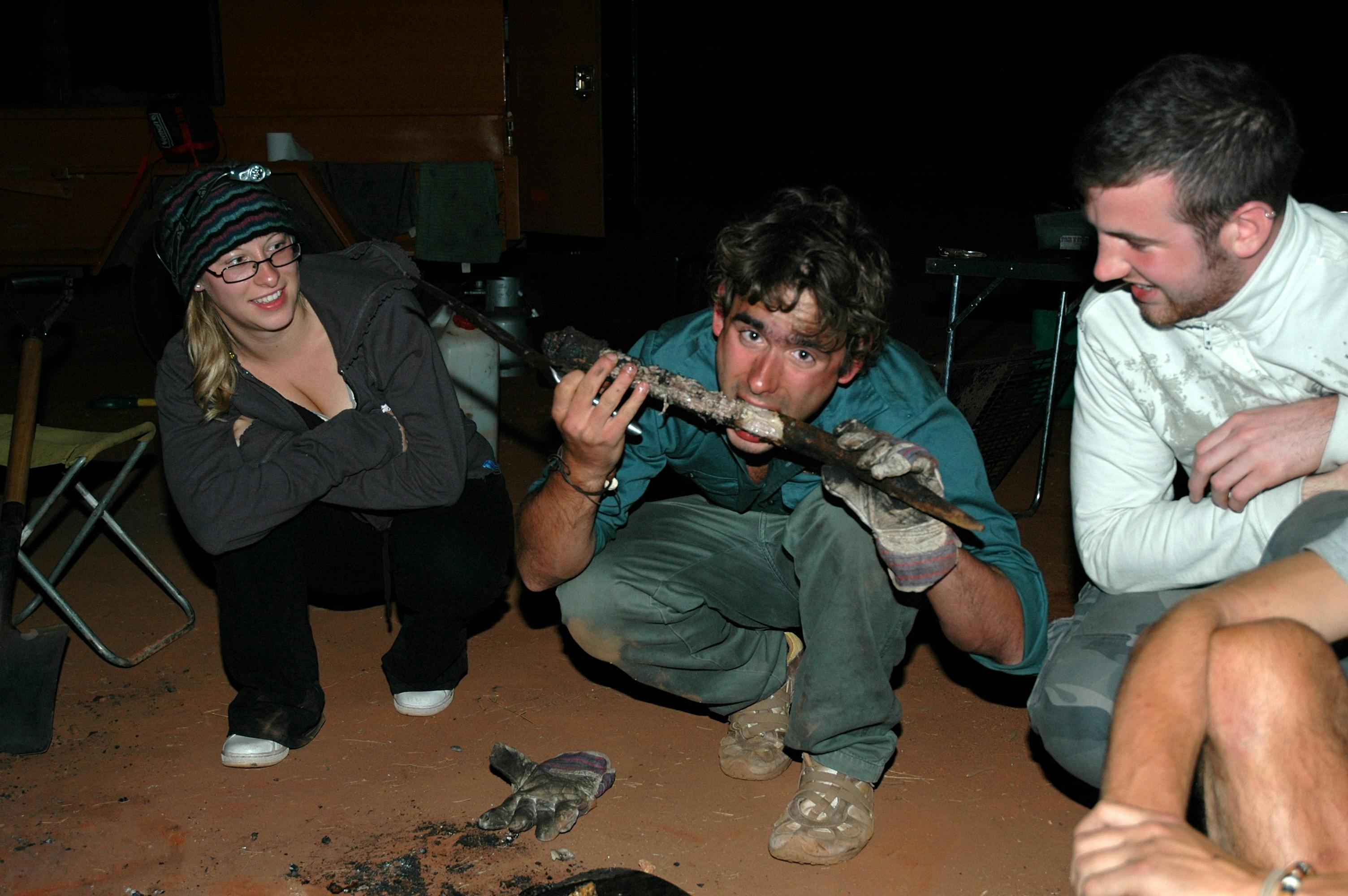 A bit of bushtucker. Tastes like lamb and chicken with dirt!