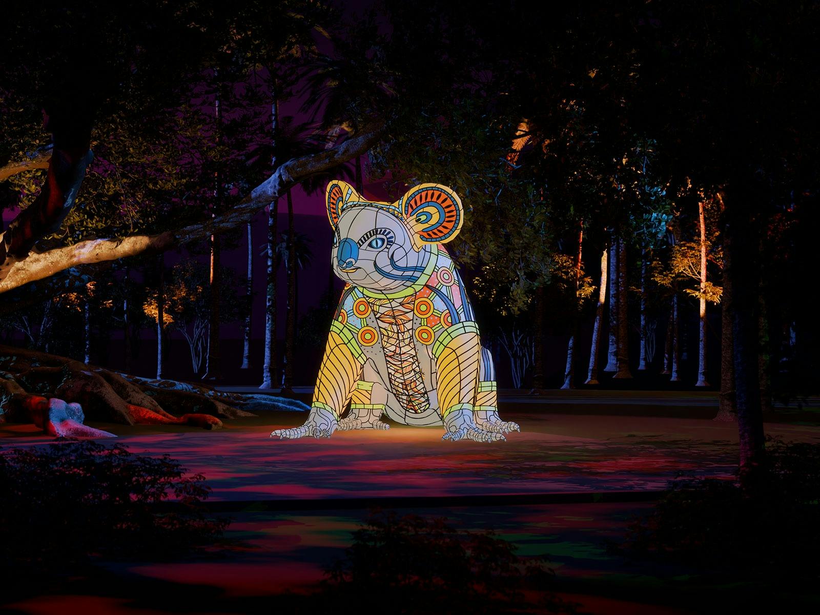 Large colourful koala lantern