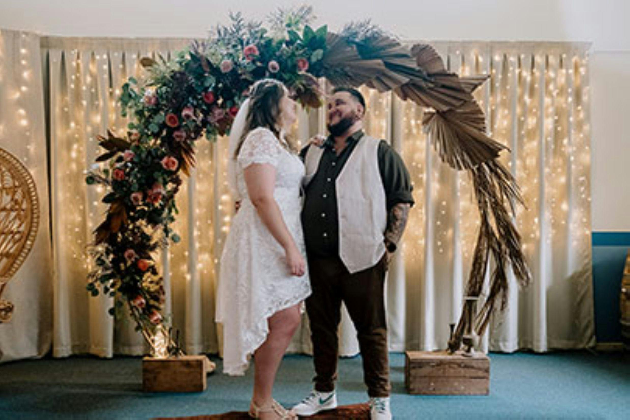 couple getting married within the venue