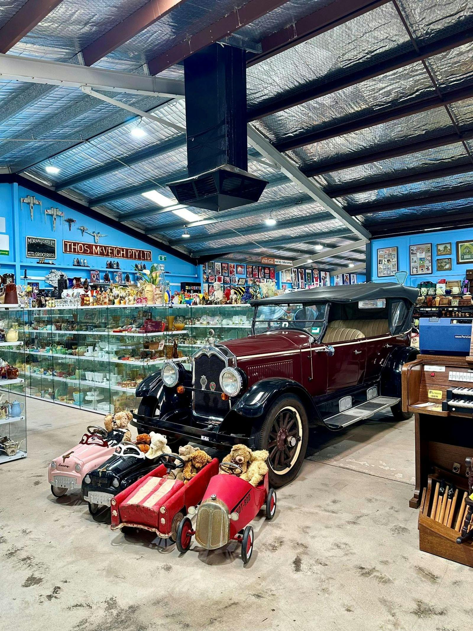 Interior of Robert's Shark Tank with the Buick.