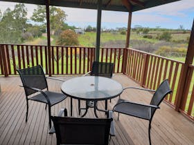 Outdoor setting on Ruby Cottage veranda