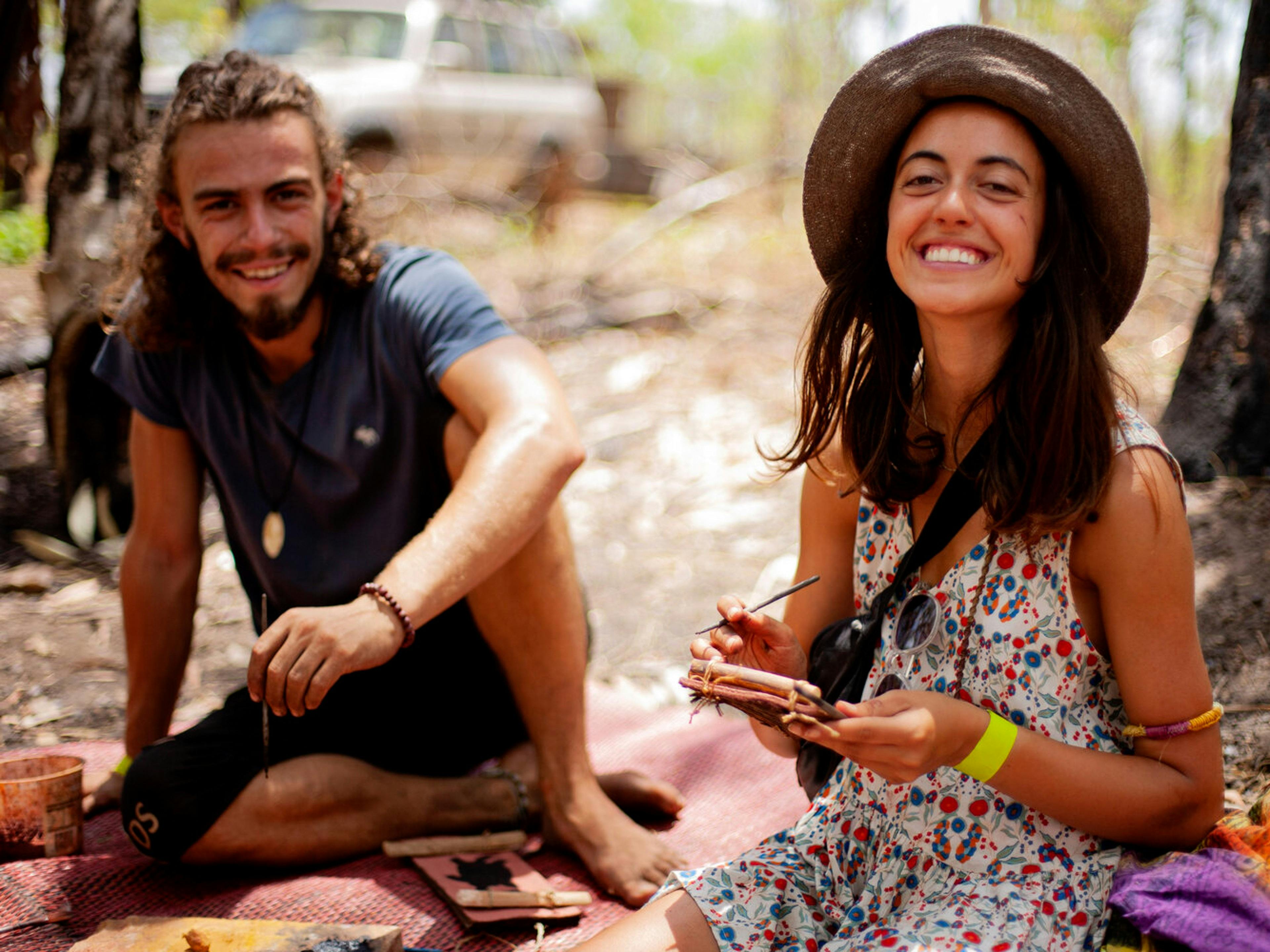 Couple join a painting activity
