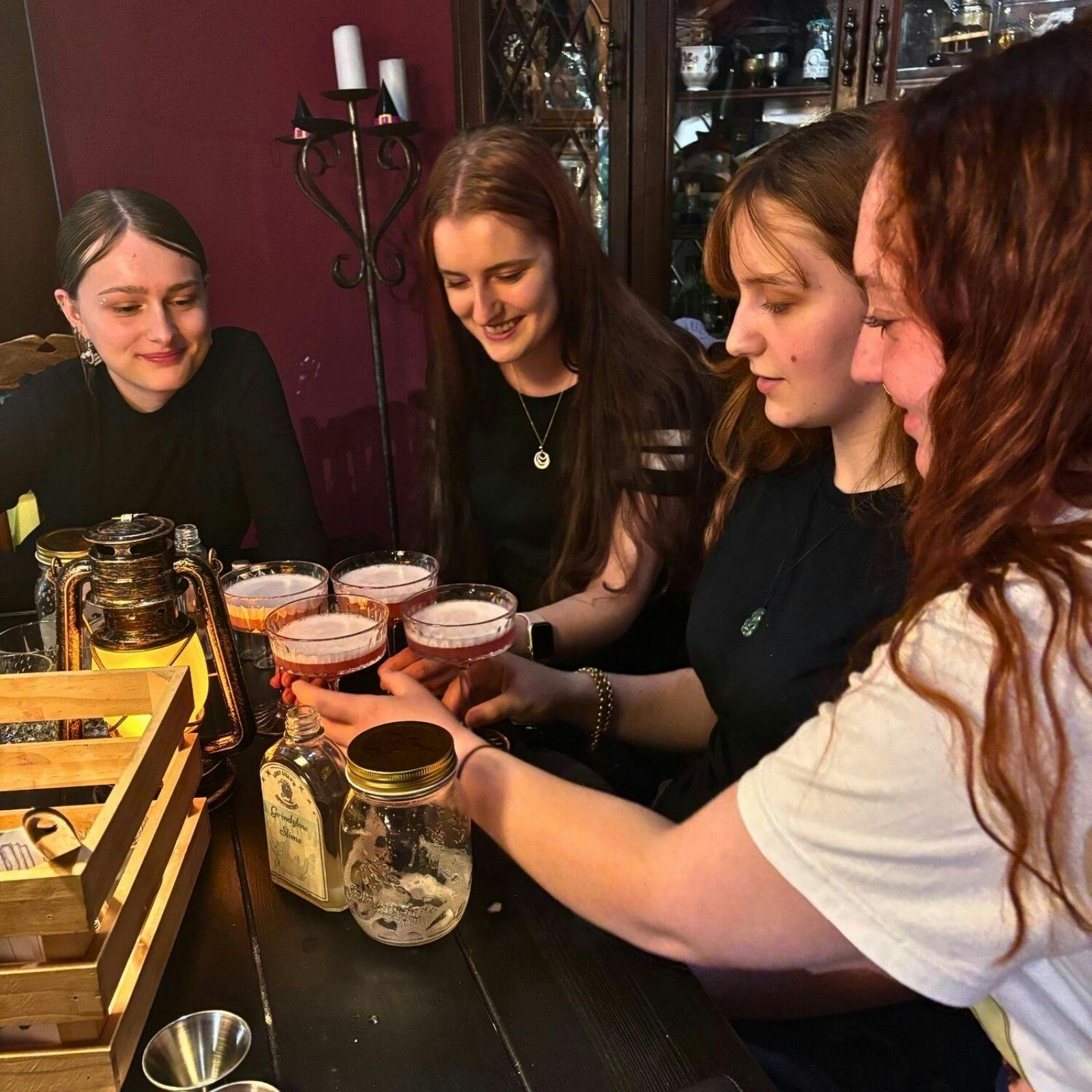 Witches brewing cocktails