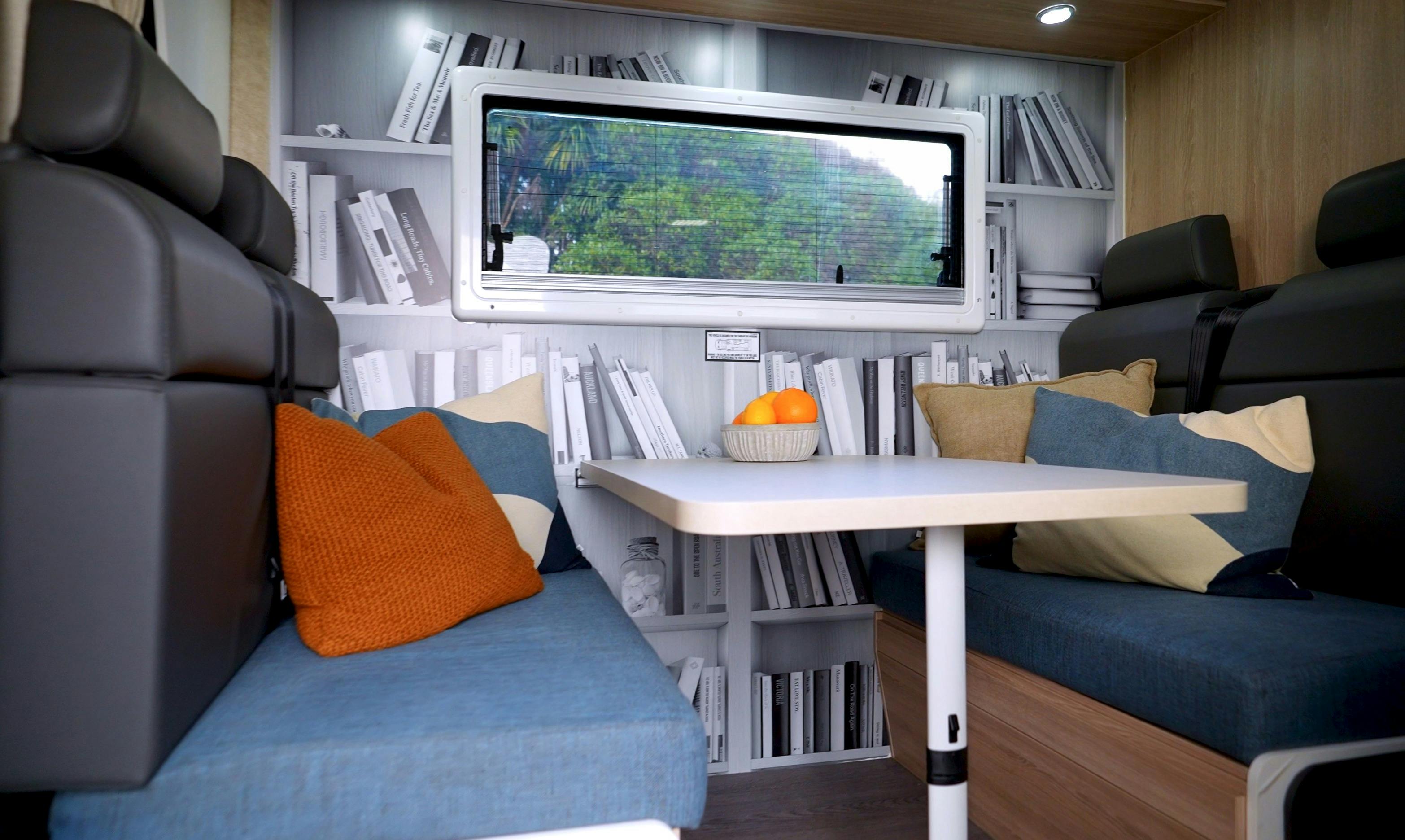 Set up of cabin inside Polaris 6 berth Star RV motorhome