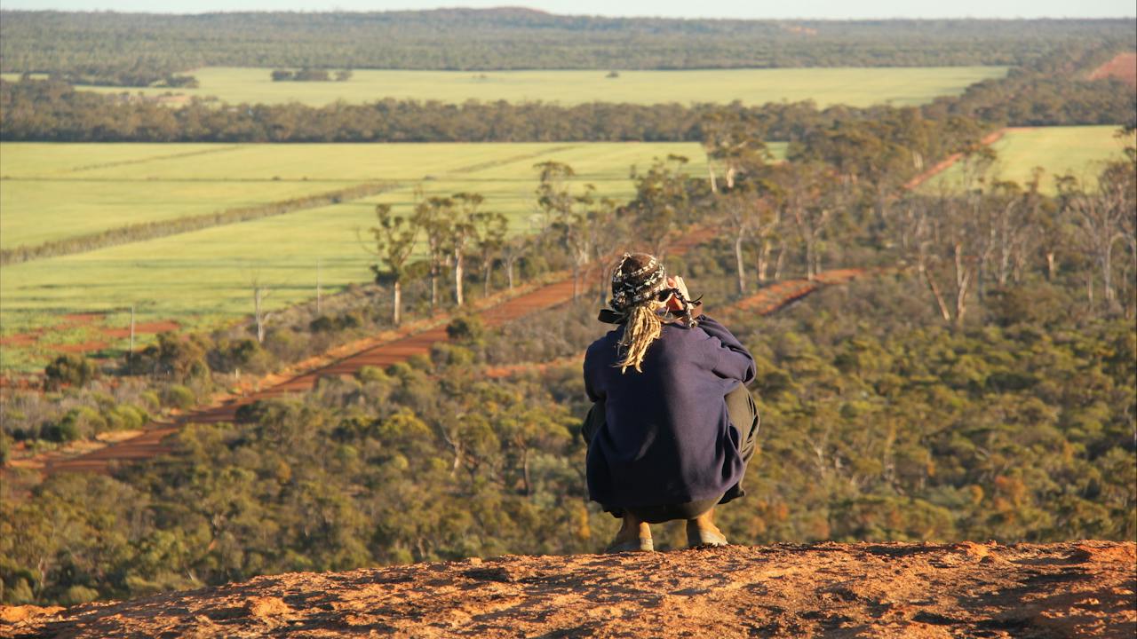 Taking in the view at Elachutting Rock