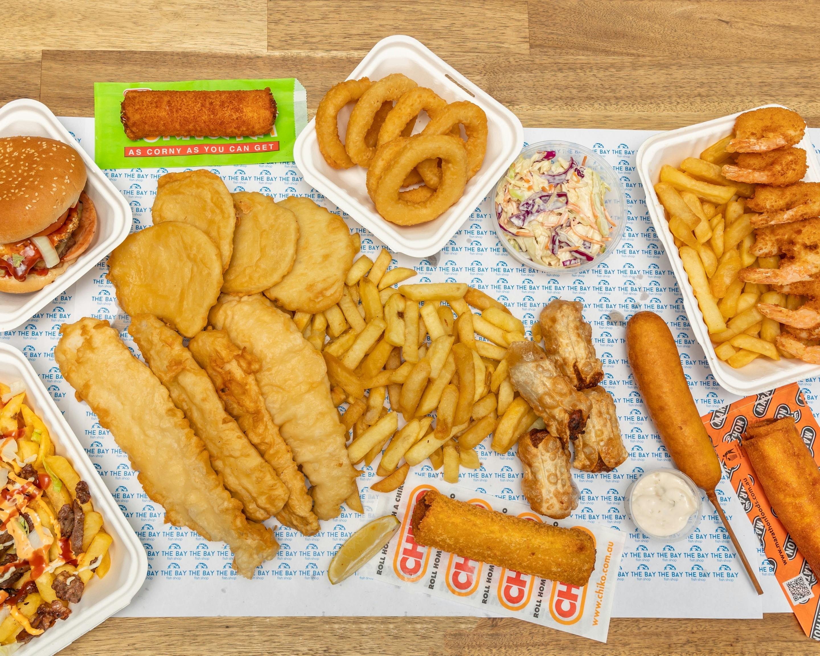 Classic selection of fish and chip shop favourites