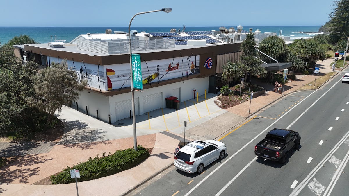 North West view of the club façade