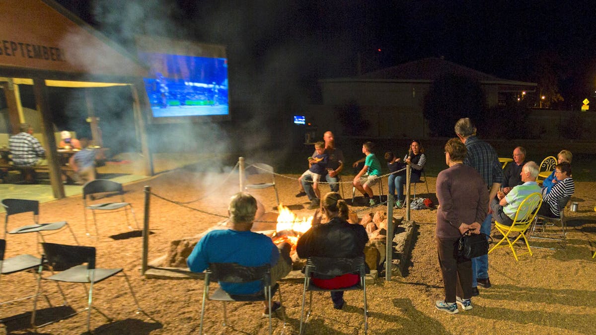 Outdoor cinema at the Birdsville Hotel