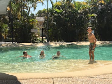 Kids playing in the pool