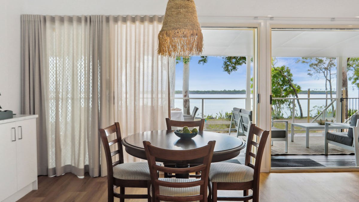 Open plan living with river views