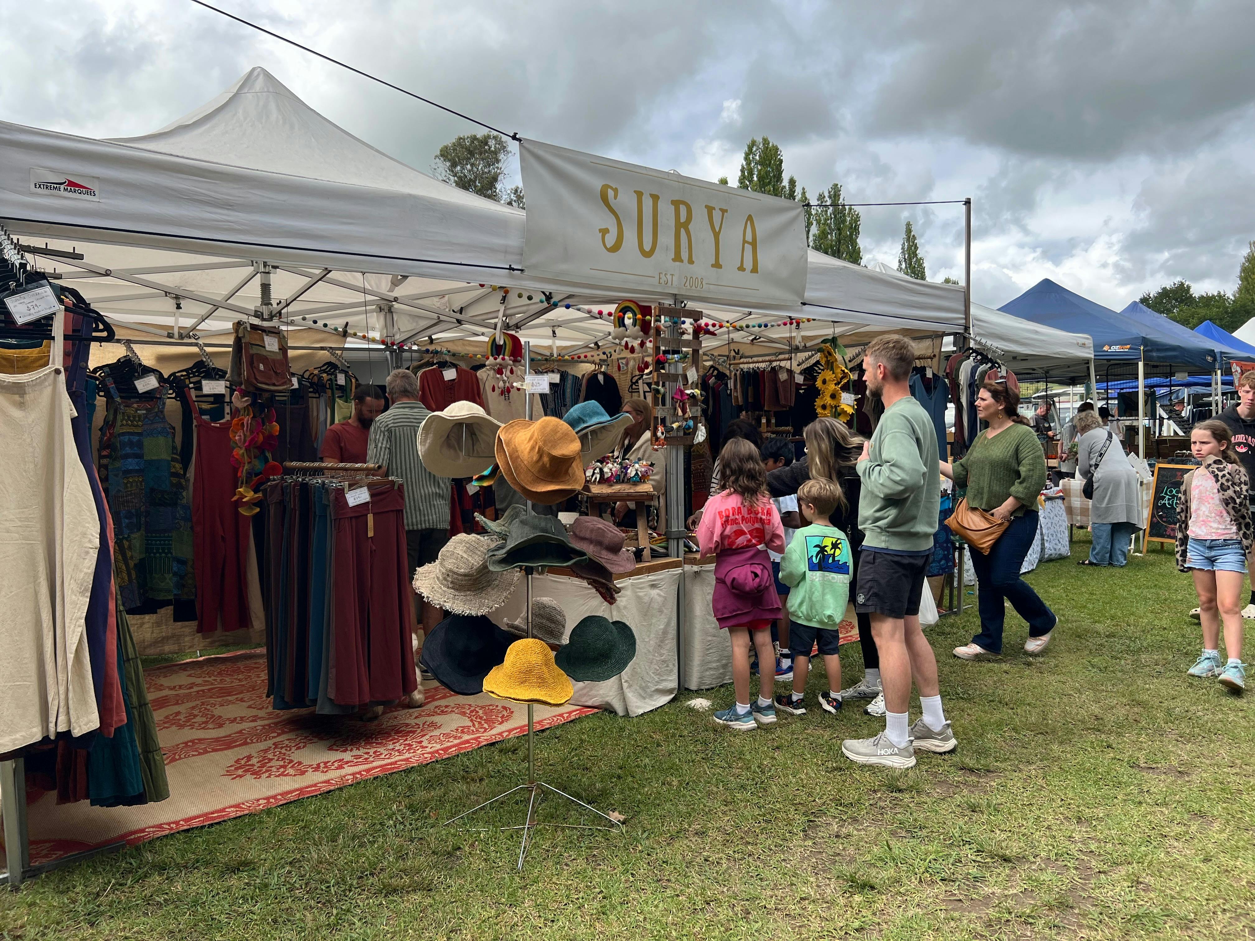 Some of the wonderful stalls on the oval