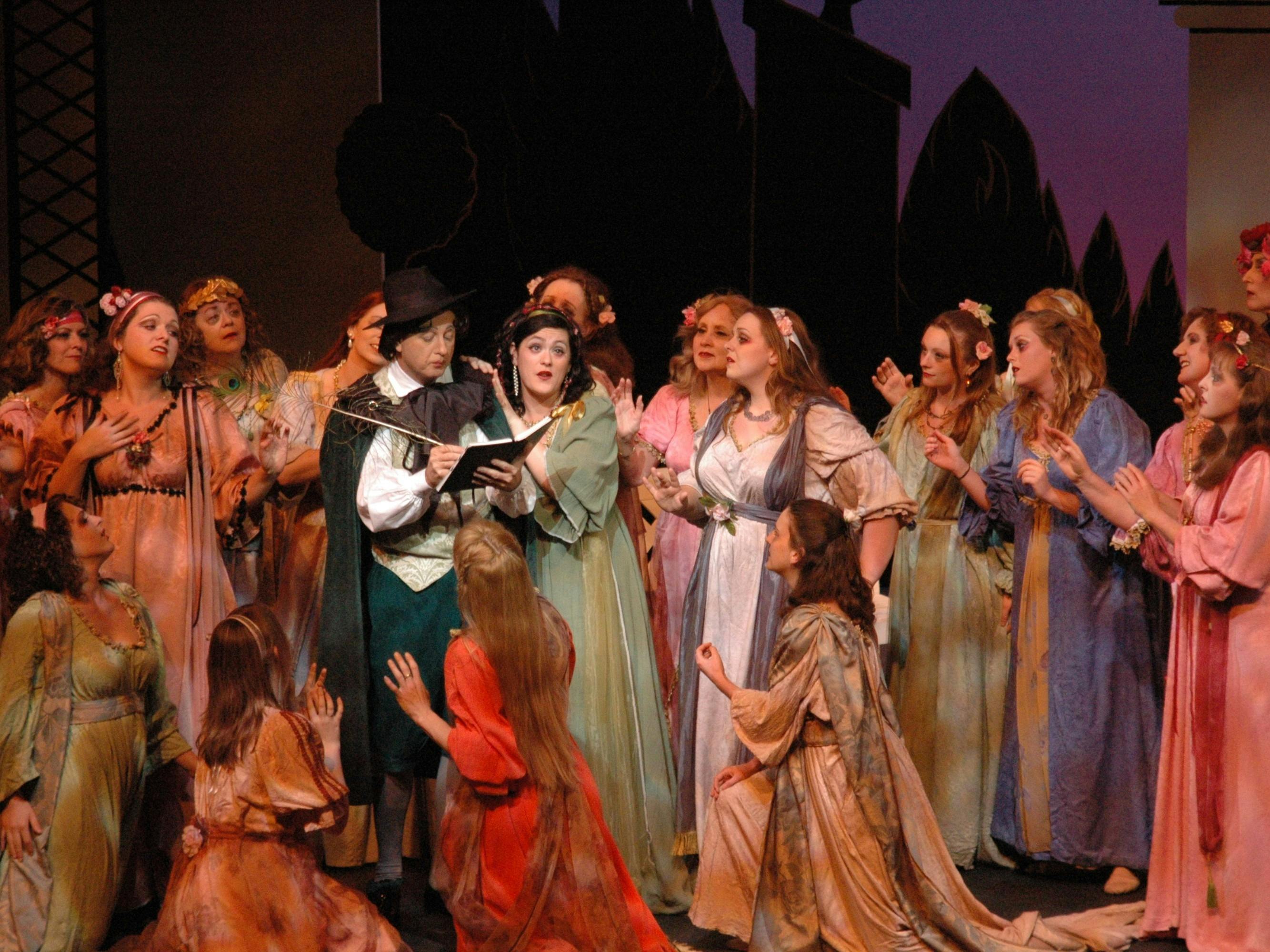 The Raptuous Maidens fo the village surround  the poet, Bunthorne