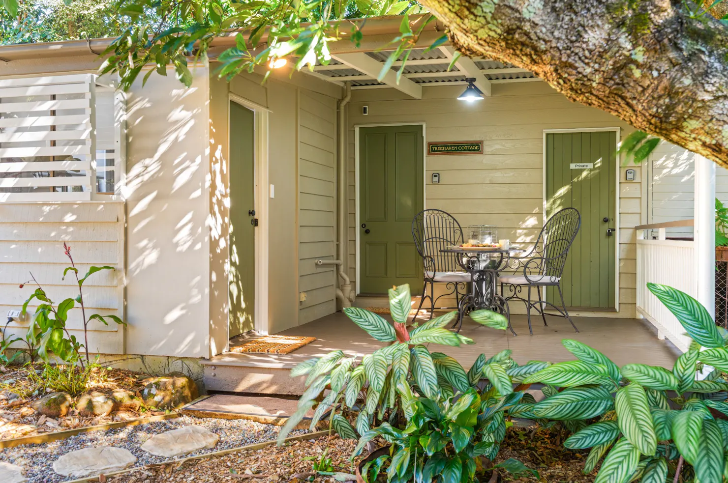 Private patio deck ideal for enjoying morning coffee in the fresh air