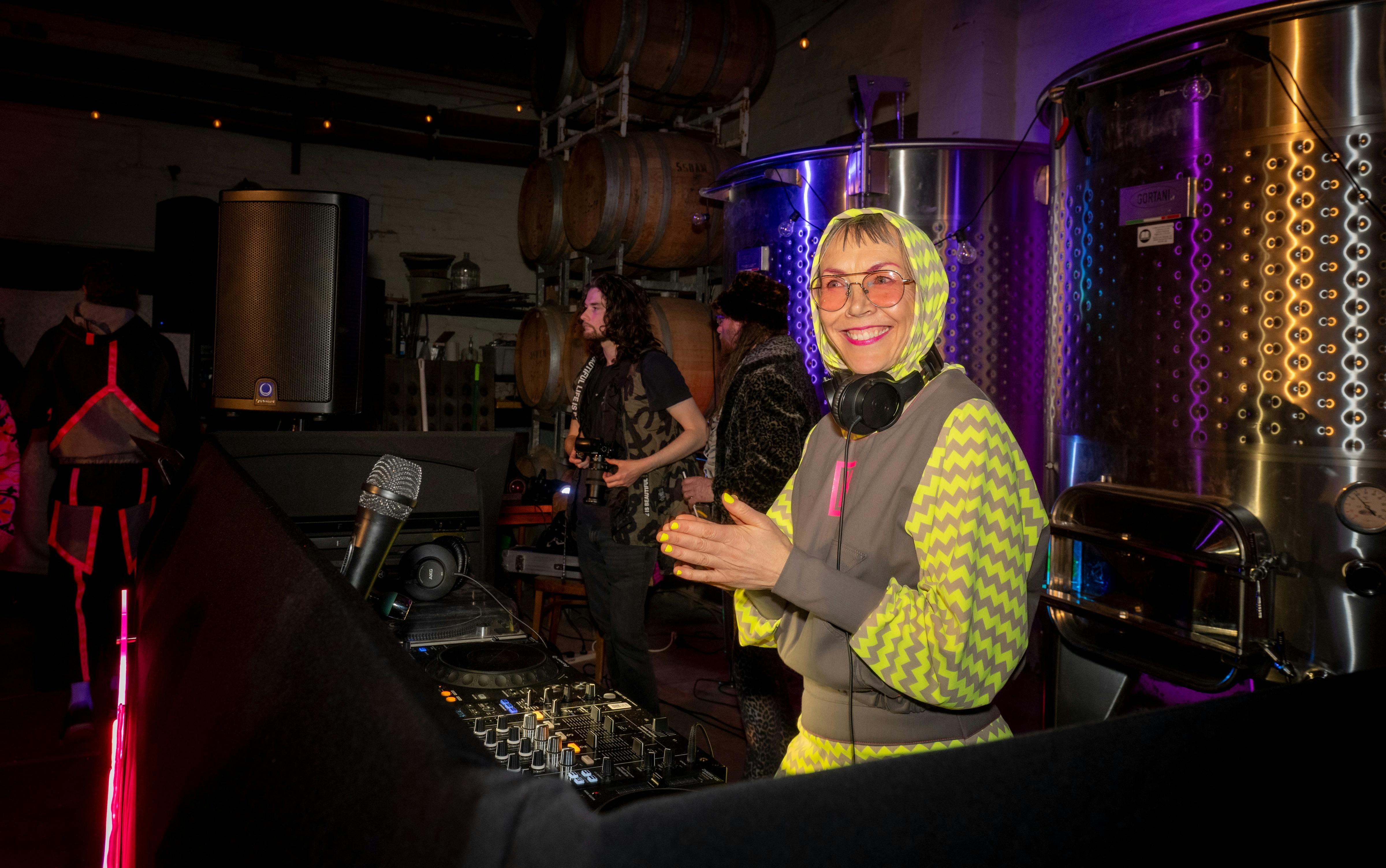 Woman DJing