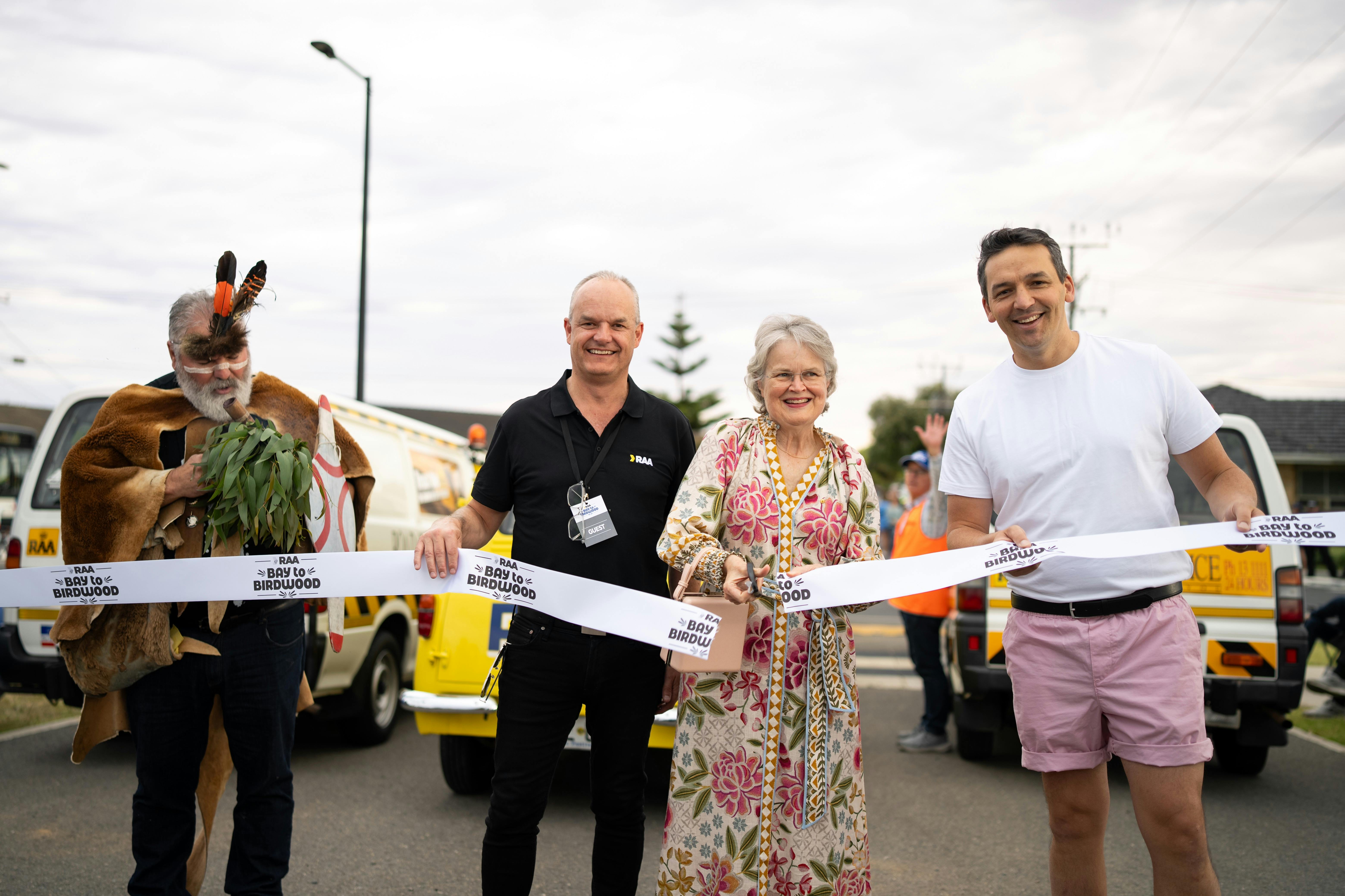 Ribbon cutting ceremony at RAA Bay to Birdwood start line