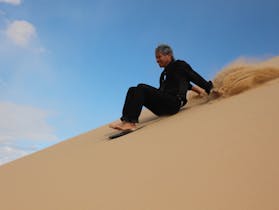 Getting some speed down the high dunes