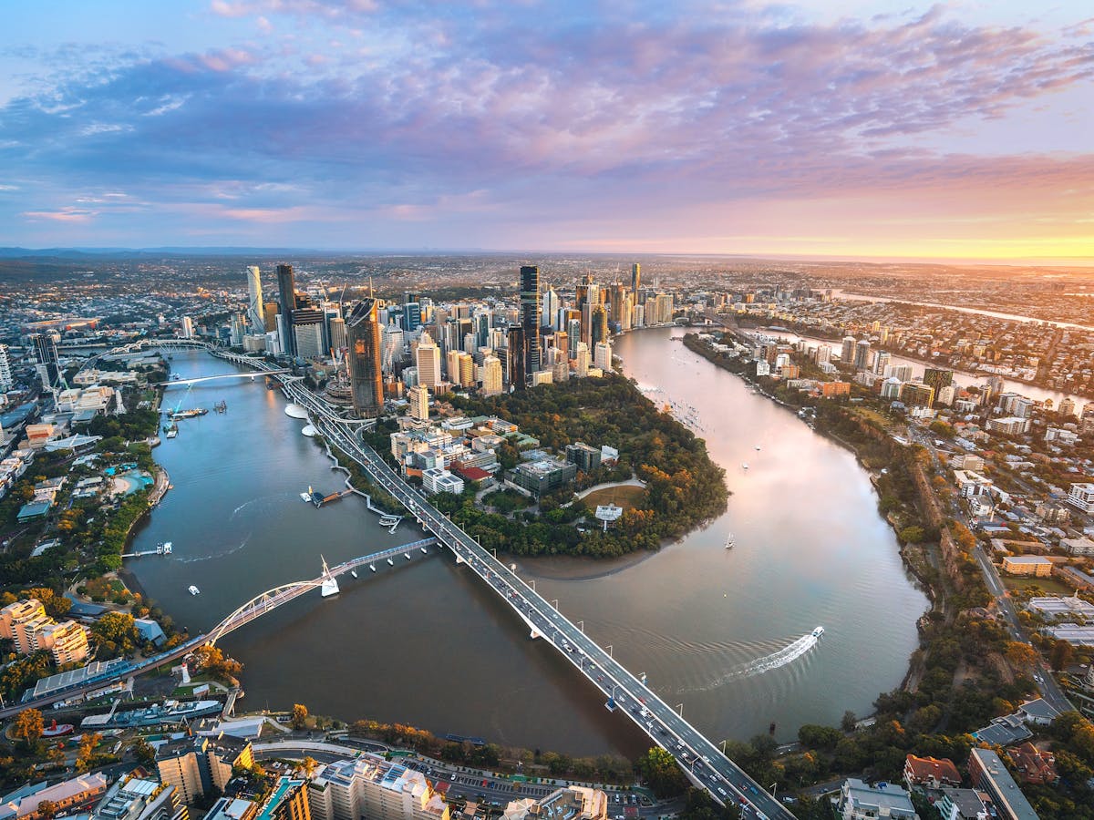 Aerial of Brisbane River Aerial of Brisbane River