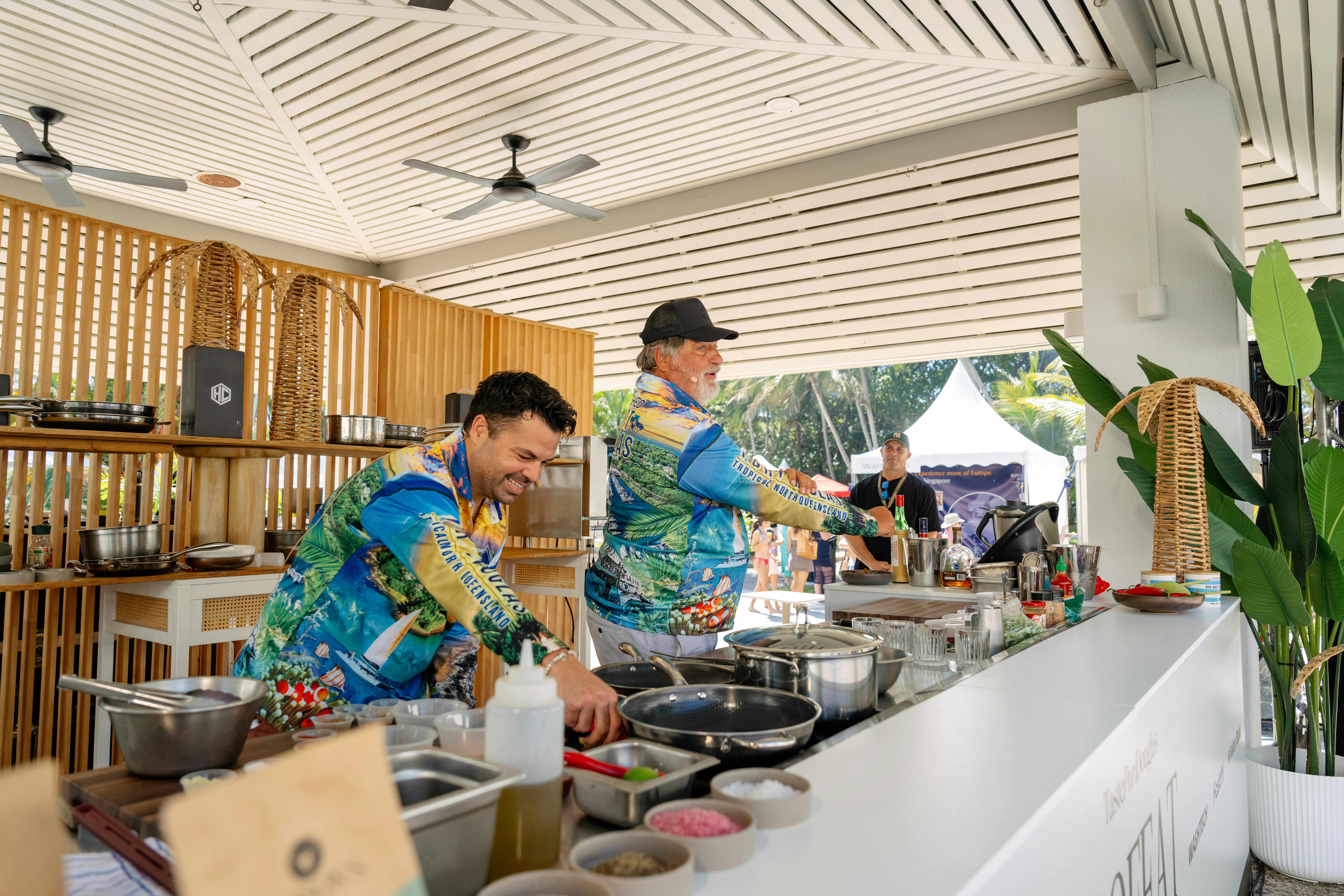 Matt Preston cooking live on the Moffat Main Stage at Festival Village