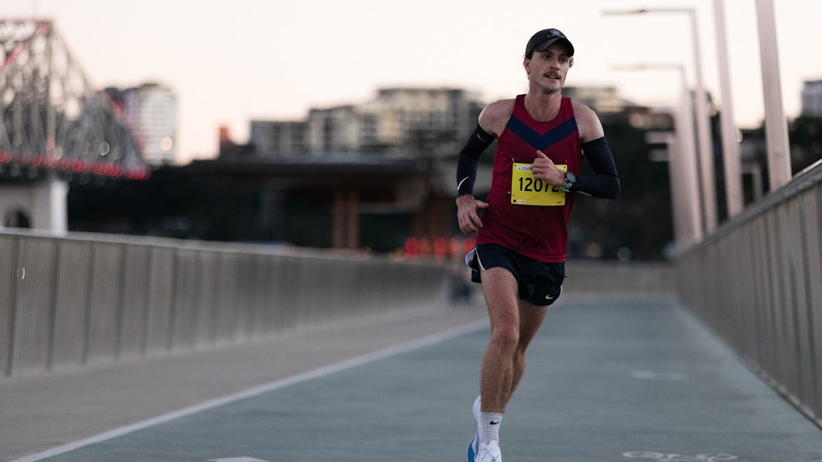 runner on bridge