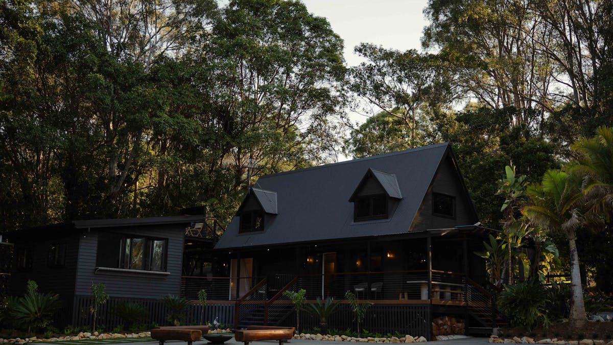 Main house with entertainment room adjoining with outdoor fire pit