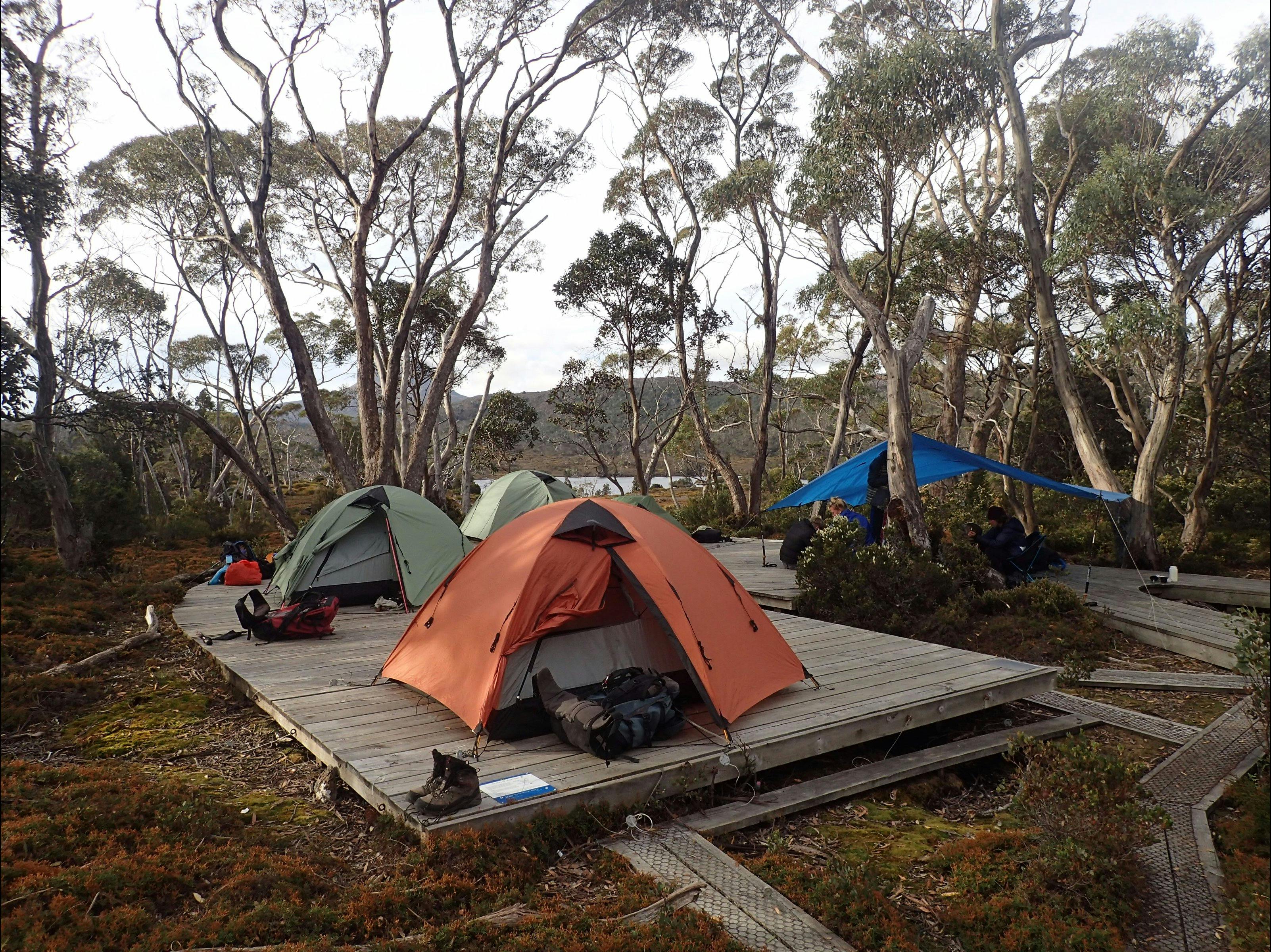 Raised platform campsites on the Overland Track