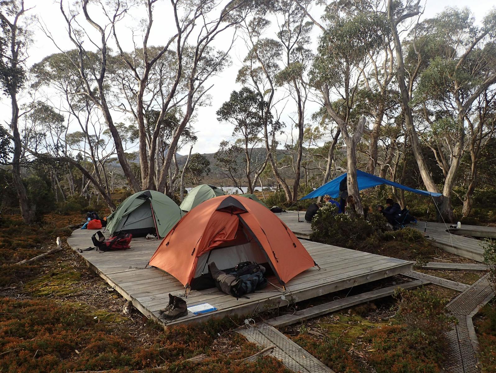 Raised platform campsites on the Overland Track