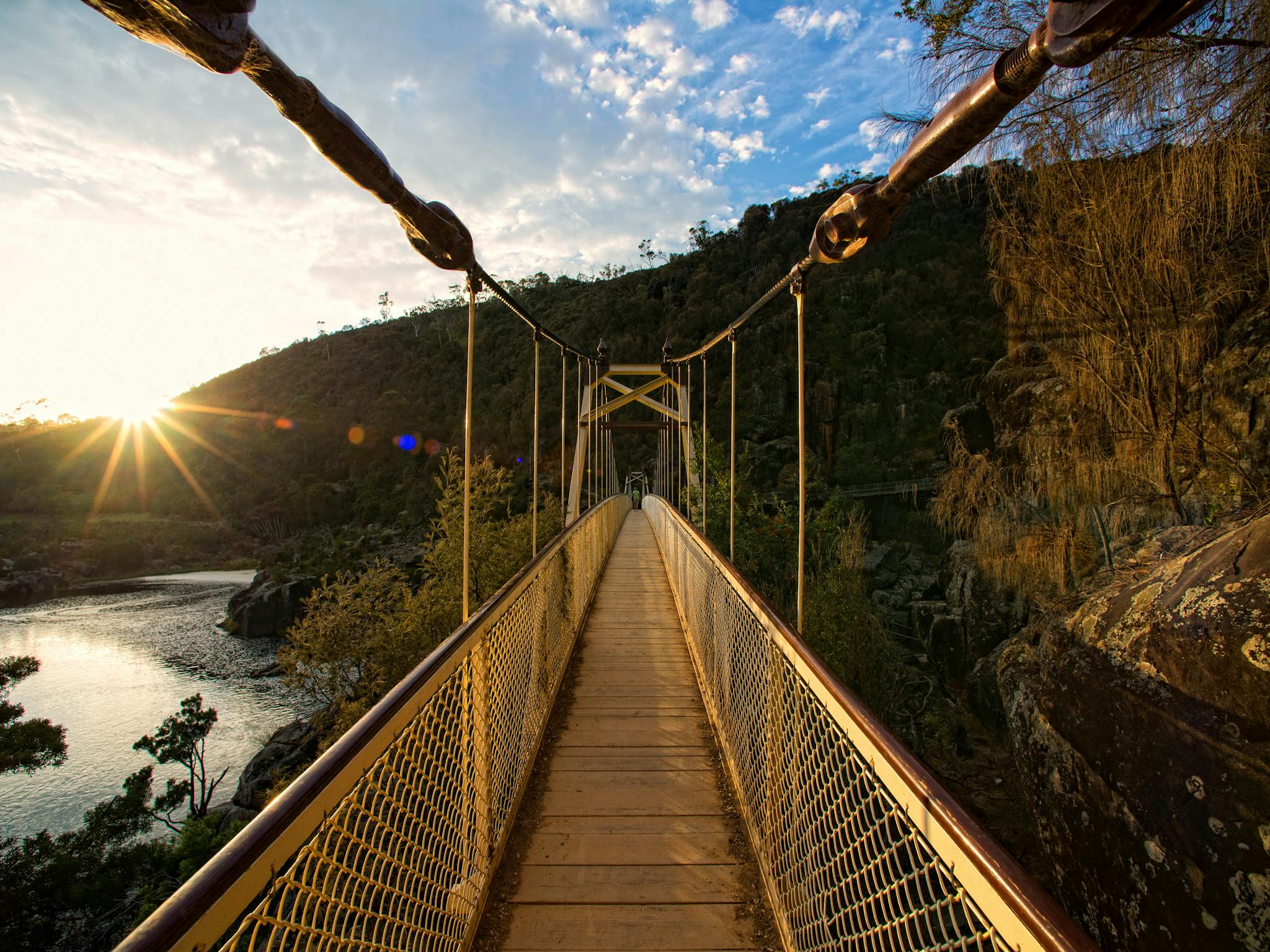 A suspension bridge