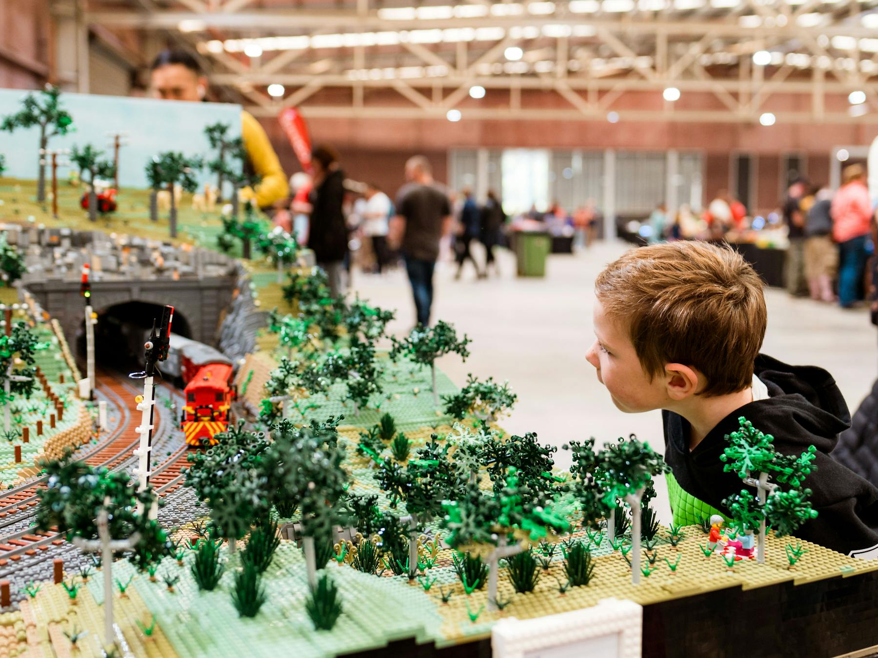 Admiring the displays at Bendigo Bricks