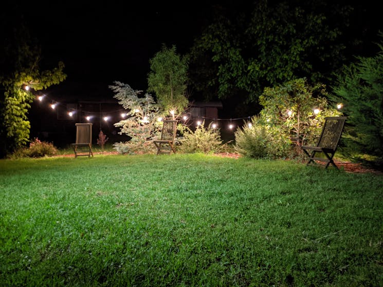 Lighting around the BBQ and garden area