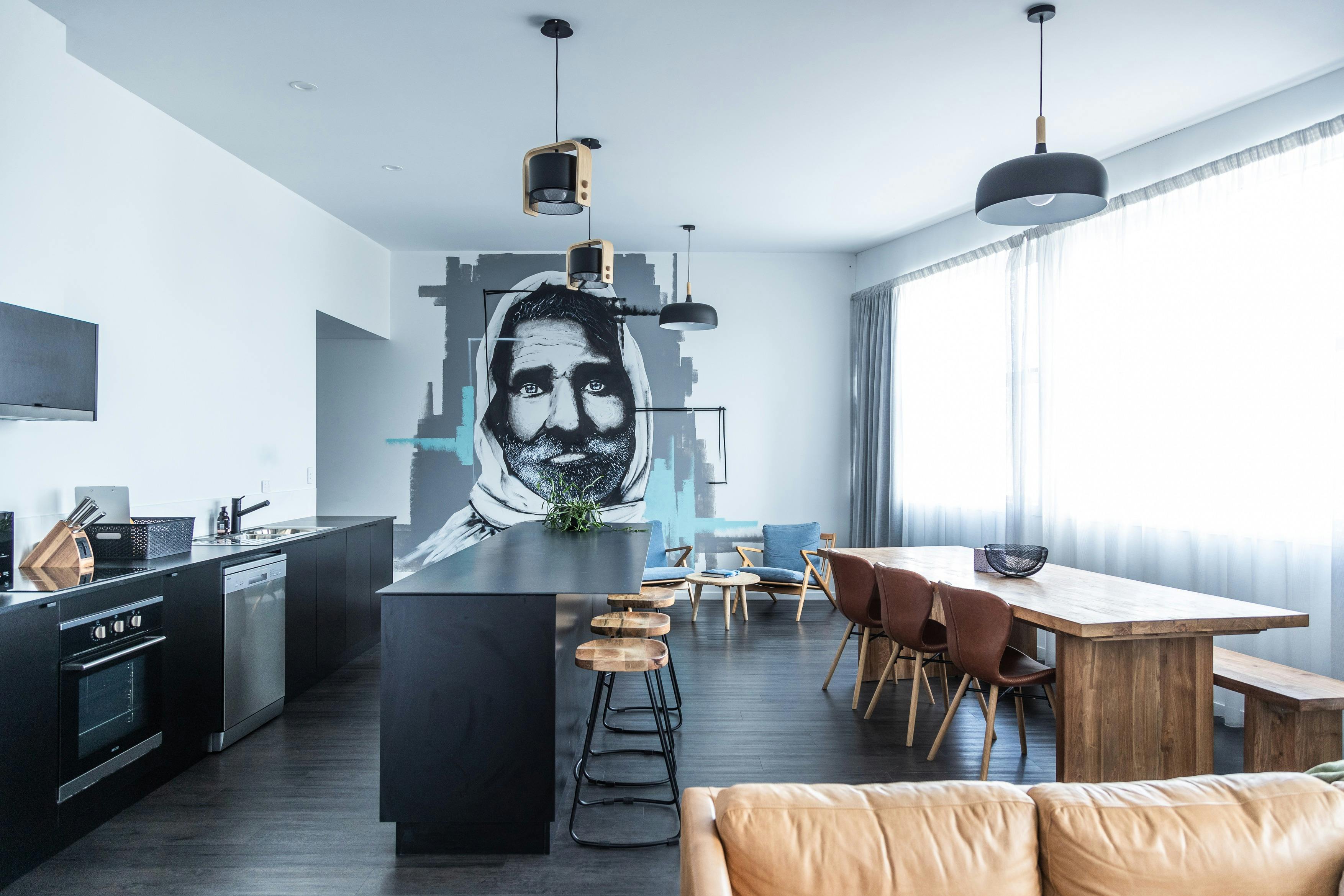 Penthouse Kitchen and Living