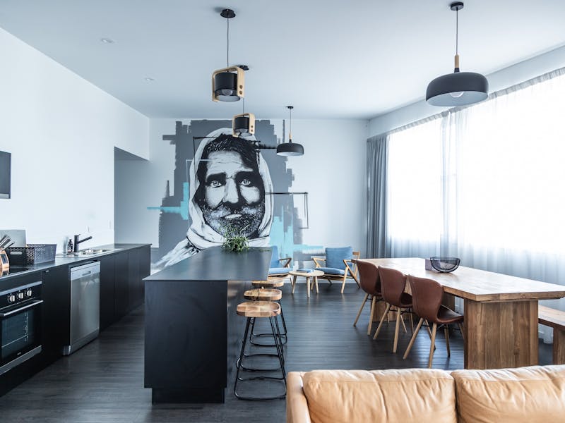 Penthouse Kitchen and Living