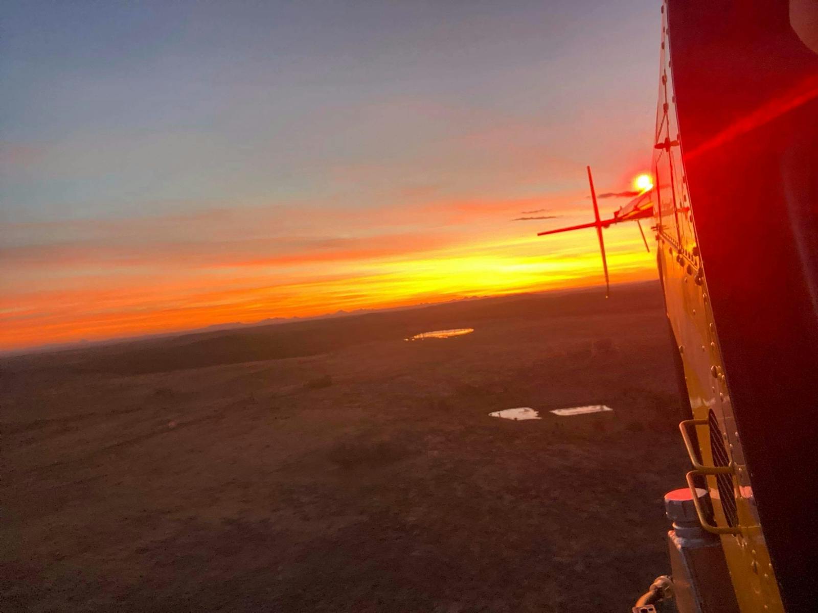 Sunset from our Helicopter