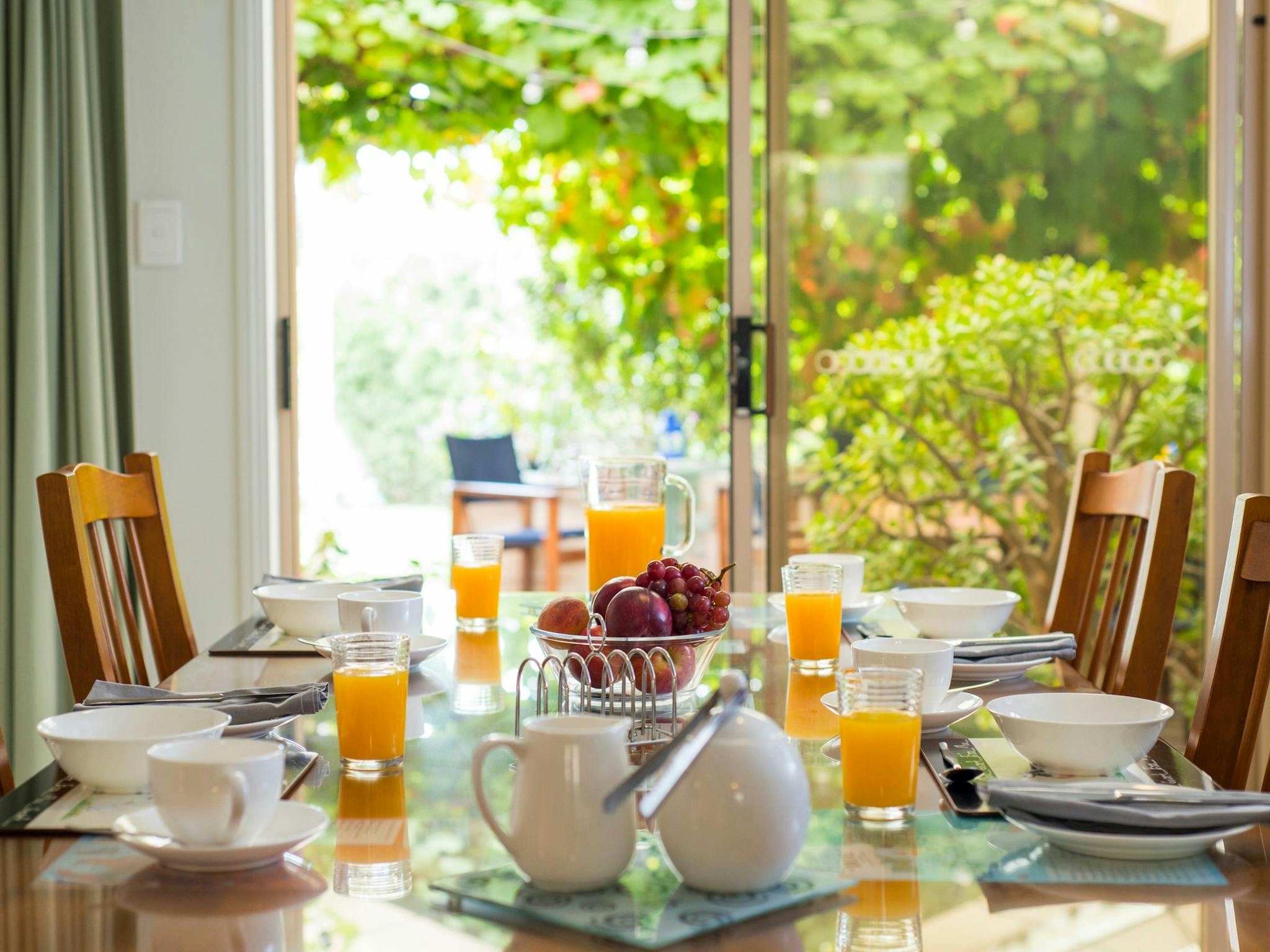 Guest Table set for breakfast