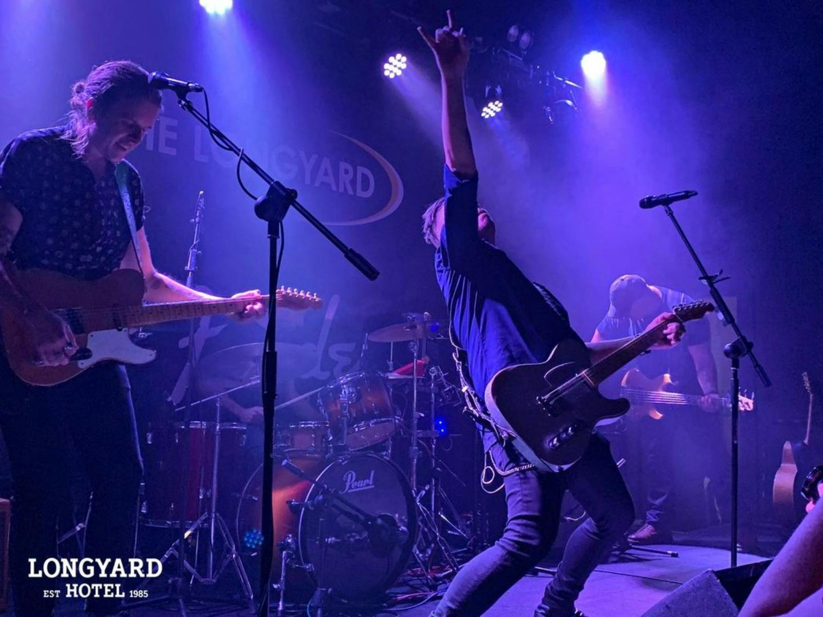 Band on stage at the Longyard