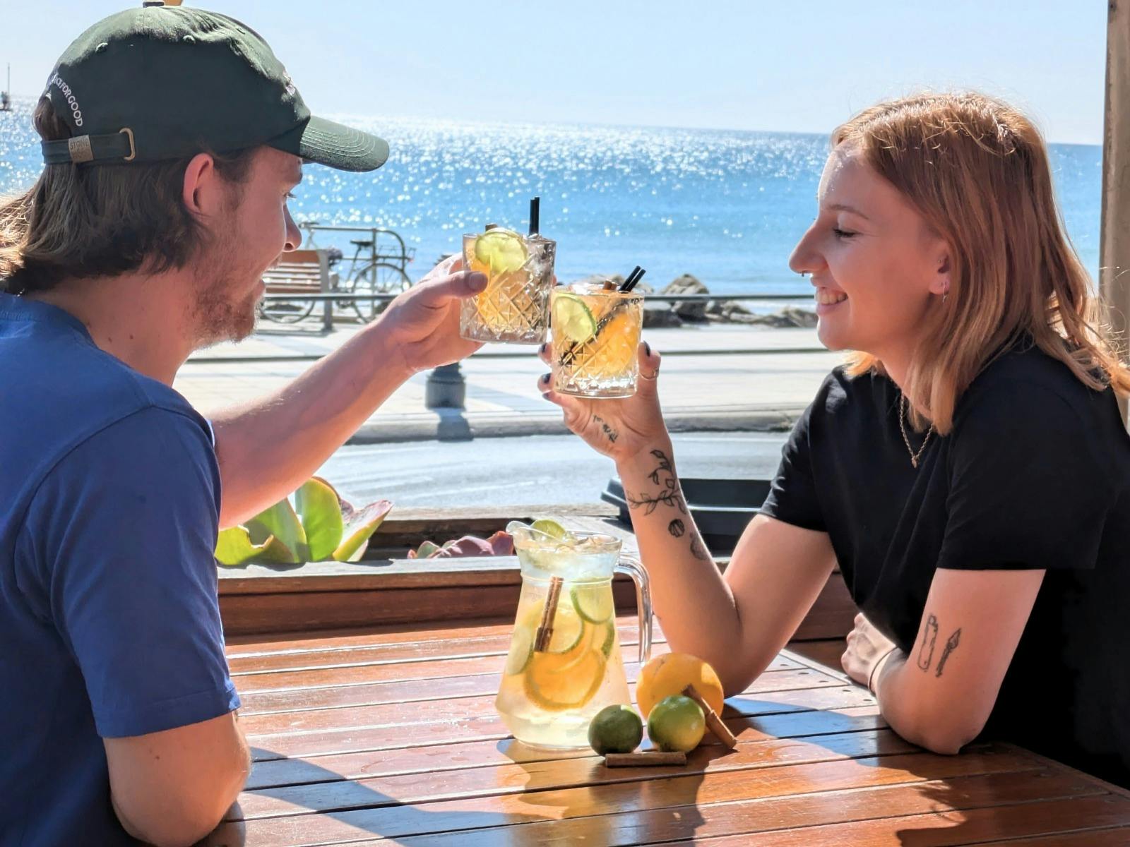 Couple enjoying limoncello spritz