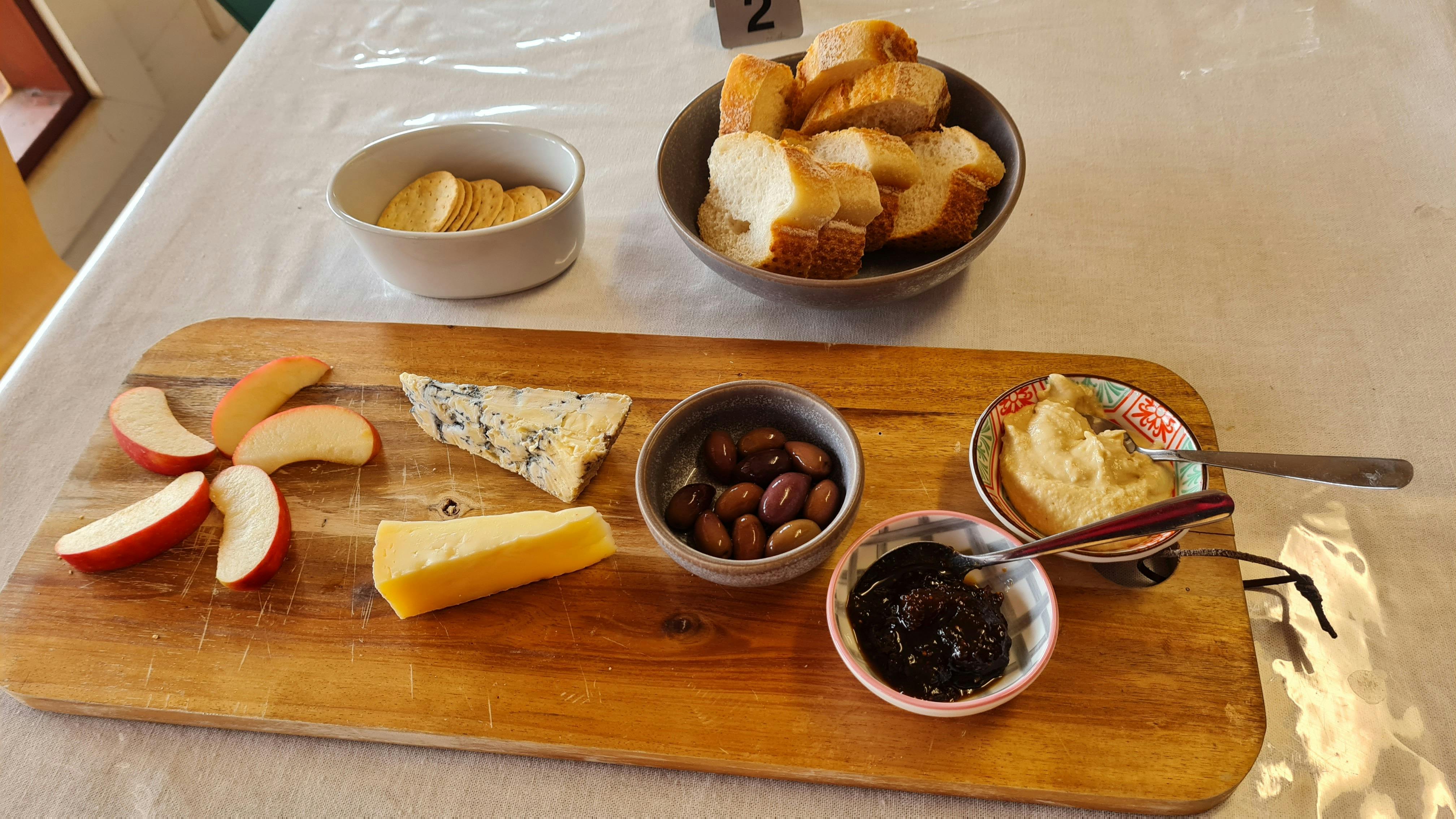 The shared local produce plate at Small Acres Cyder