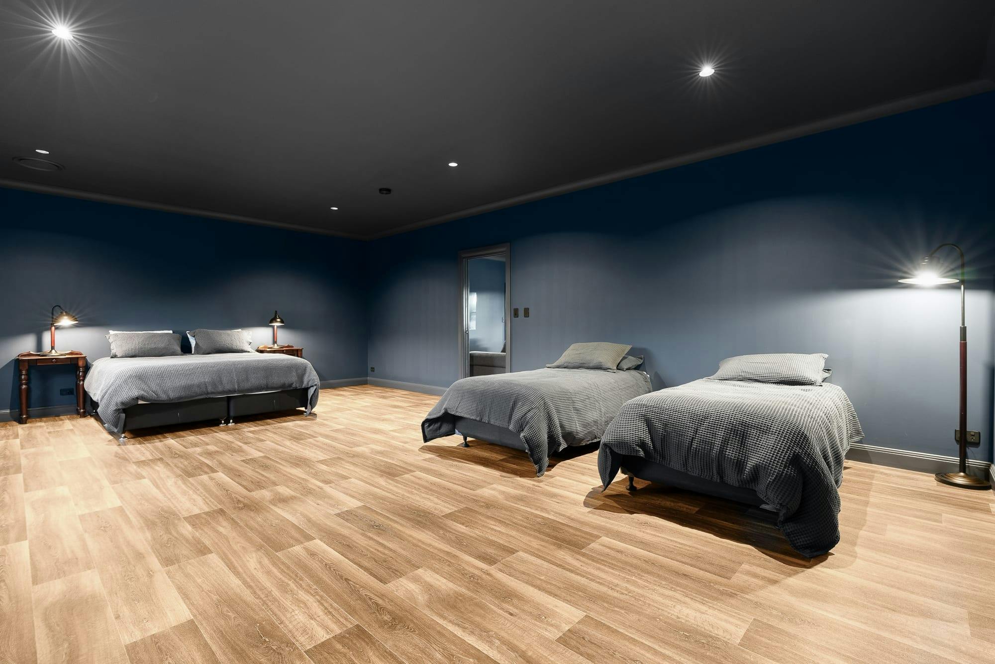 Bedroom with a King Bed & 2 Single Beds