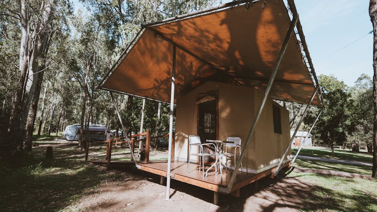 Exterior of safari tent