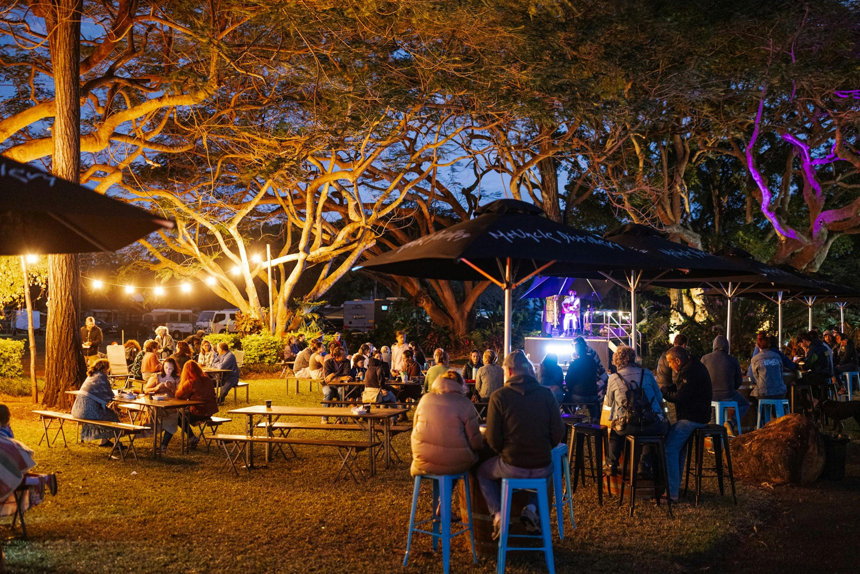 Live music and evening dining at Mt Uncle Distillery in the Atherton Tablelands