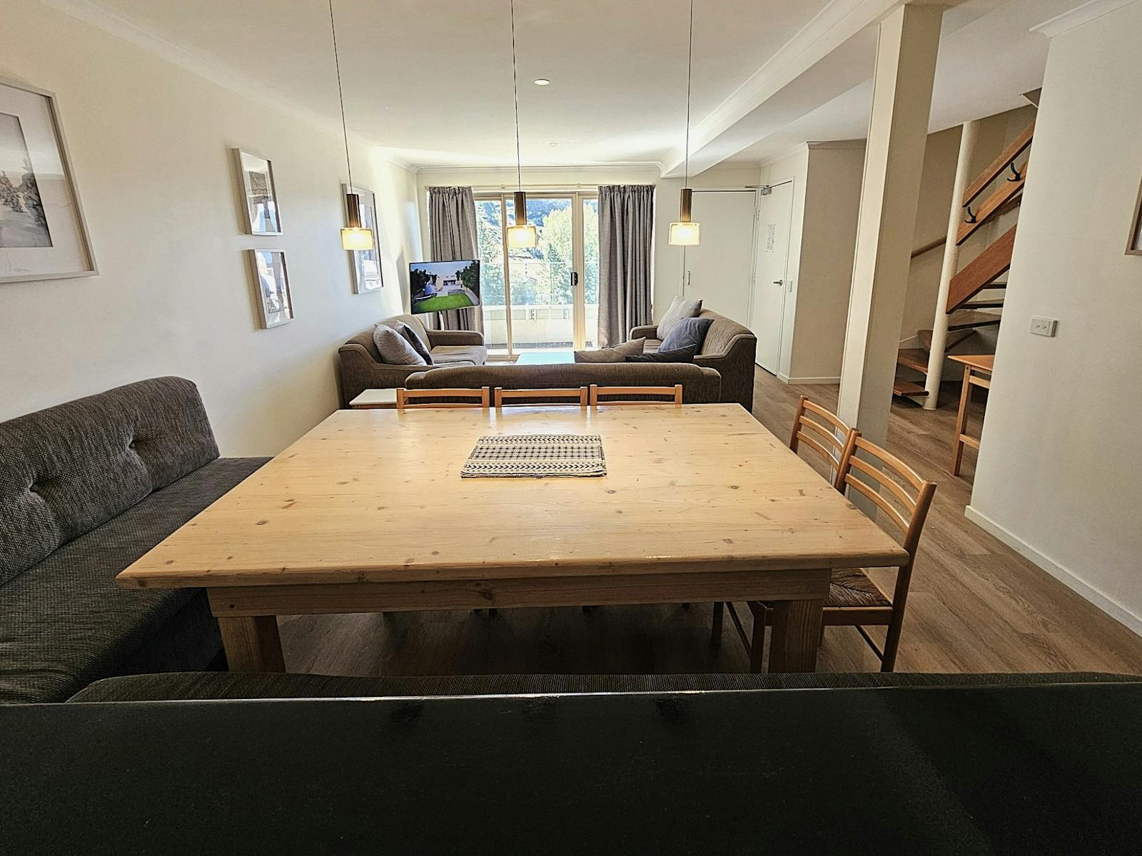 Common area with large table and chairs