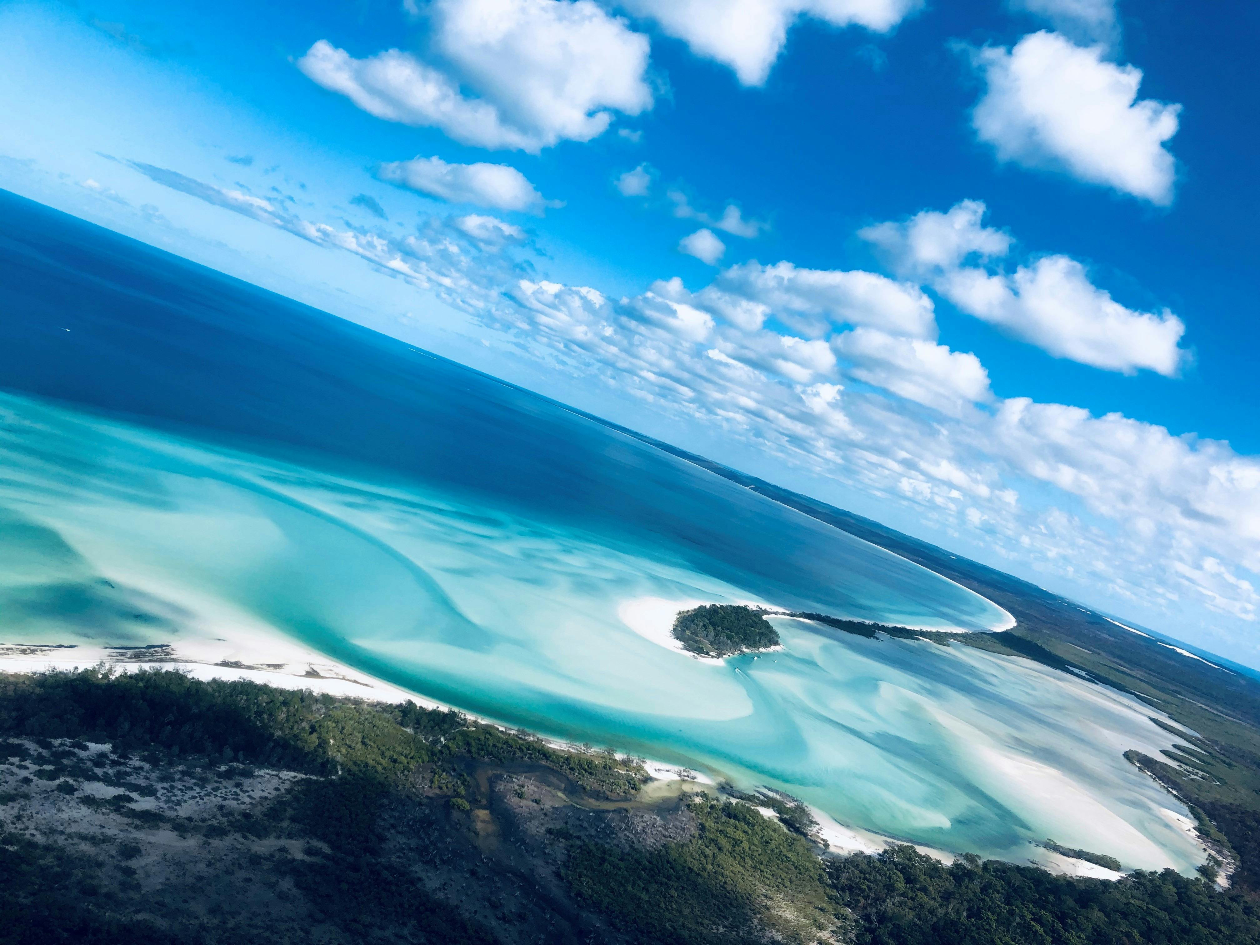 The texture of the sandbars and water on low tide
