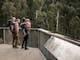 family of four standing at a lookout at Masons Falls
